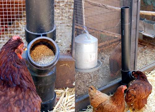 Comederos bunker para pollos: descripción y fabricación.