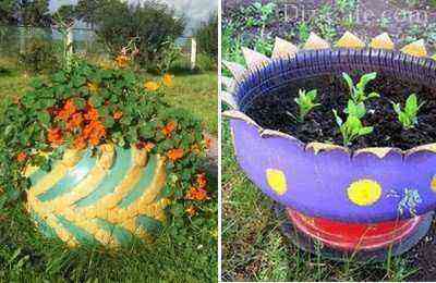 Combining flowers in the design of a flowerpot