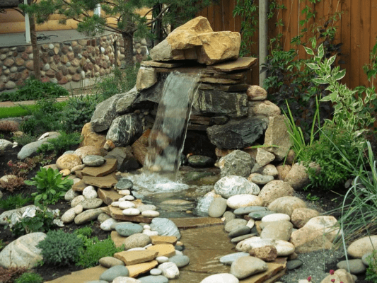 Chalet style waterfall