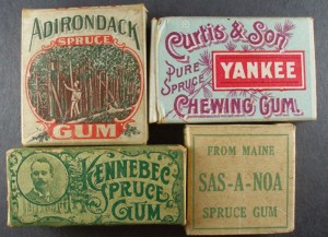 Brands of spruce gum. Photo by Northwoodland.org