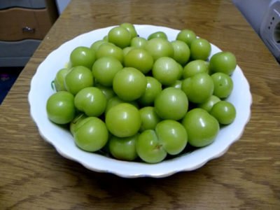 Salted cherry plum like olives