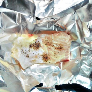 Pangasius baked in foil