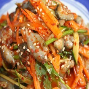 Roast of sea cucumbers with vegetables