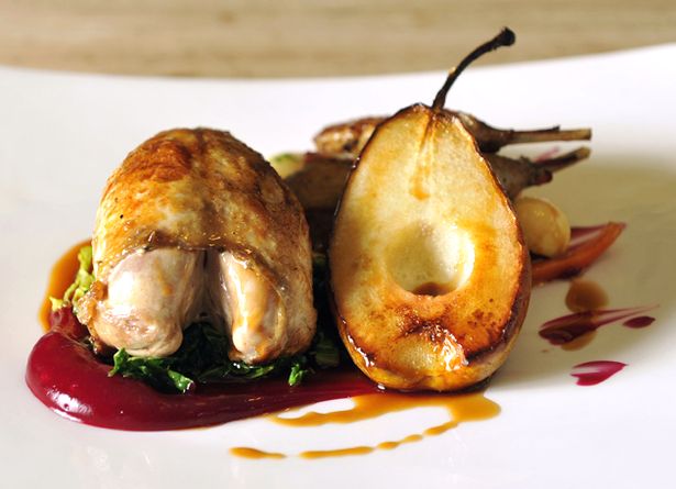 In restaurants, partridge is often stuffed with vegetables and fruits.