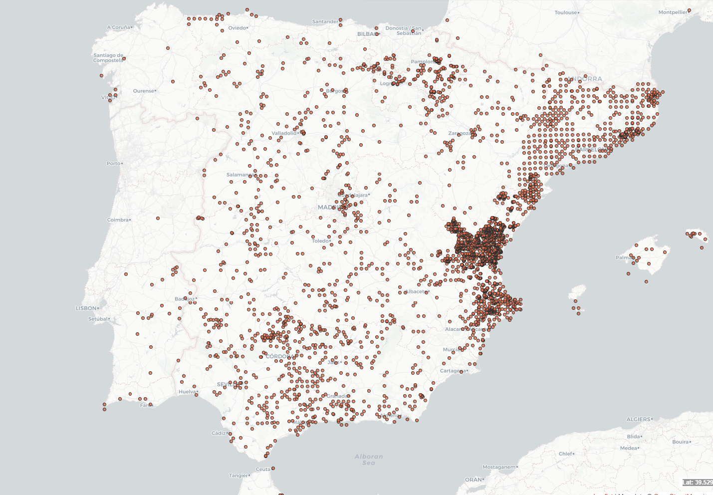 Distribution map of Fumaria officinalis