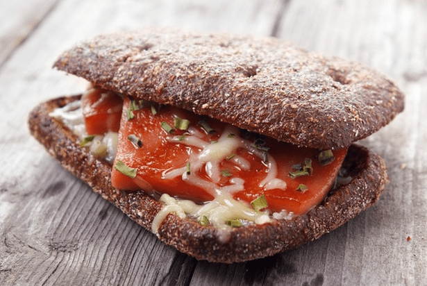 Whole grain bread sandwich will bring vitamins and fiber to our body