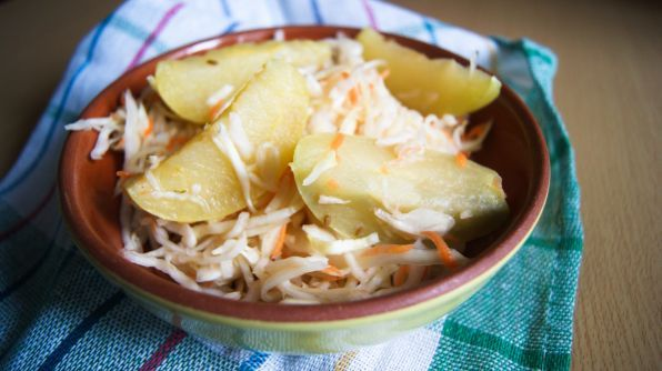 Original dish with pickled apples