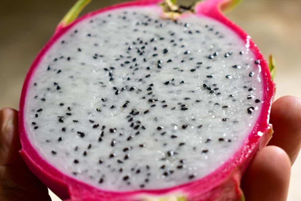 Half cut pitaya fruit
