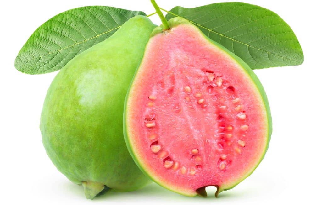 Whole and half guava