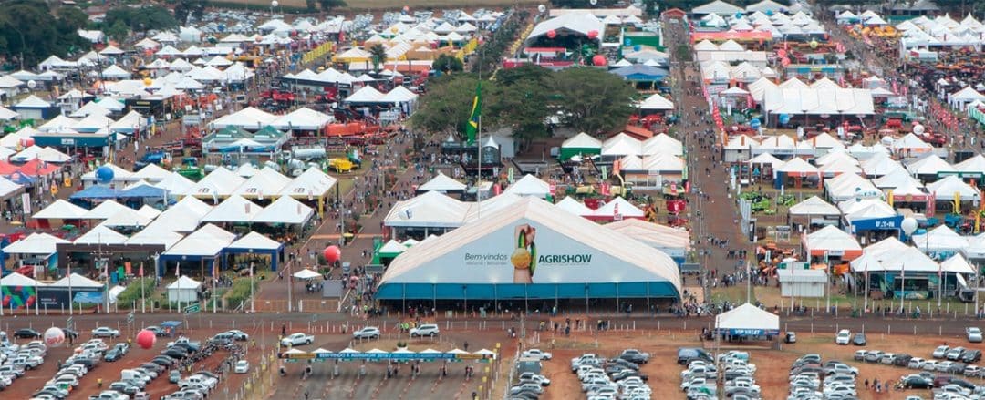 Aerial view of the Agrishow agricultural fair