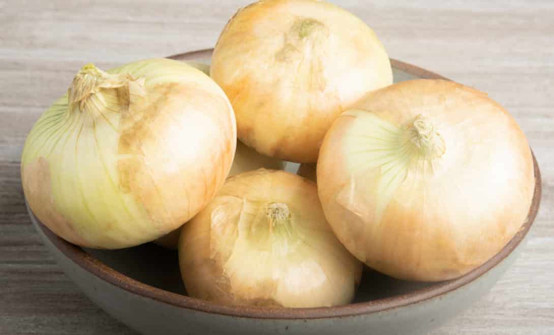 Vidalia onions in a container