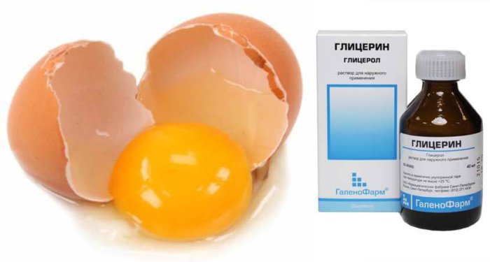 Glycerin and yolk for fatliquoring hides