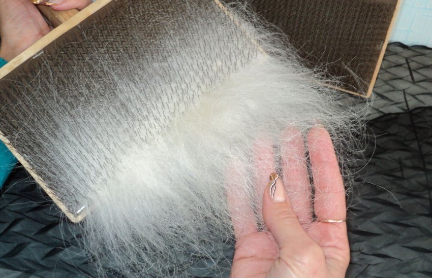 Combing wool after washing
