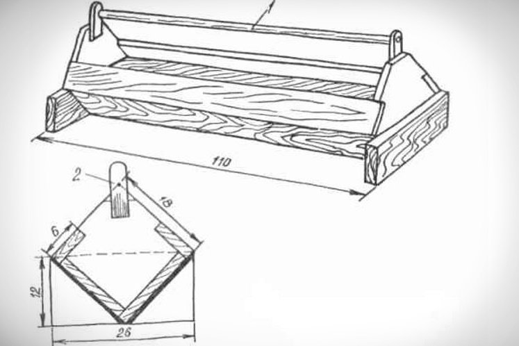 Schéma dreveného podávača